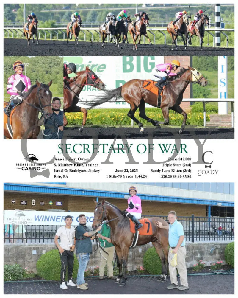 SECRETARY OF WAR - 06-23-25 - R04 - PID Presque Isle Downs