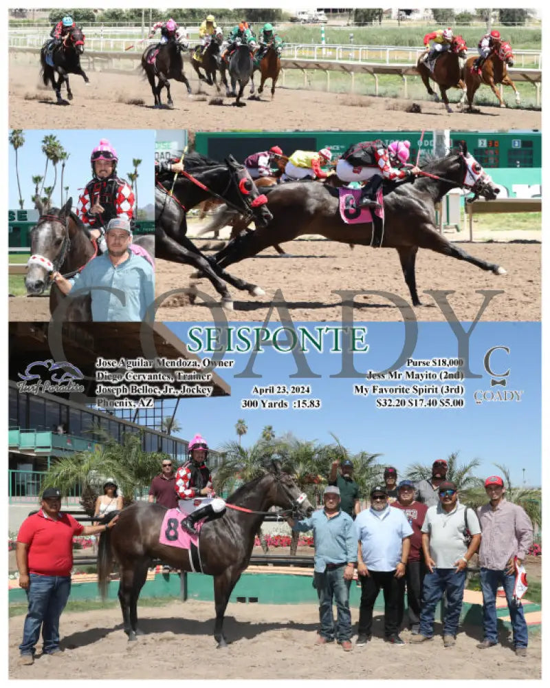 Seisponte - 042324 Race 02 Tup Jose Aguilar Mendoza Owner Diego Cervantes Trainer Joseph Belloc Jr.