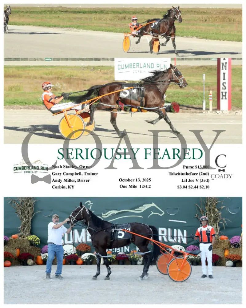 SERIOUSLY FEARED - 101325 - Race 14 - CMR Presque Isle Downs