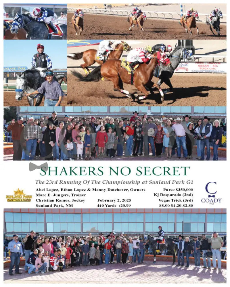 Shakers No Secret - The 23Rd Running Of Championship At Sunland Park G1 02-02-25 R07 Sun Turfway