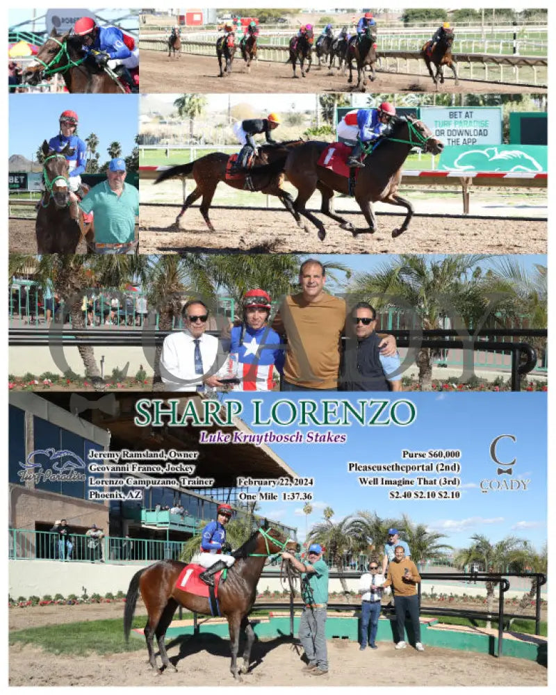 Sharp Lorenzo - Luke Kruytbosch Stakes 02-22-24 R05 Tup Turf Paradise