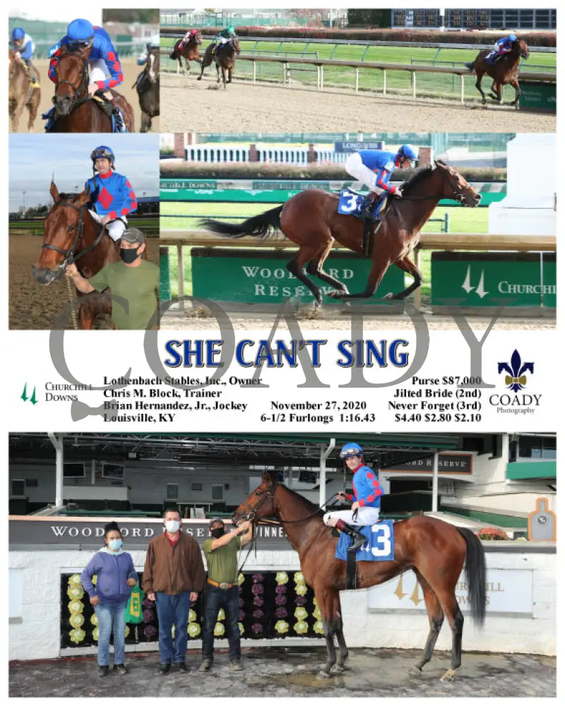 She Can’t Sing - 11-27-20 R05 Cd Churchill Downs