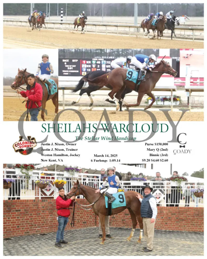 SHEILAHS WARCLOUD - The Stellar Wind Handicap - 03-14-25 - R06 - CNL Colonial Downs