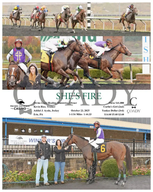 SHE’S FIRE - 10-23-25 - R01 - PID Presque Isle Downs