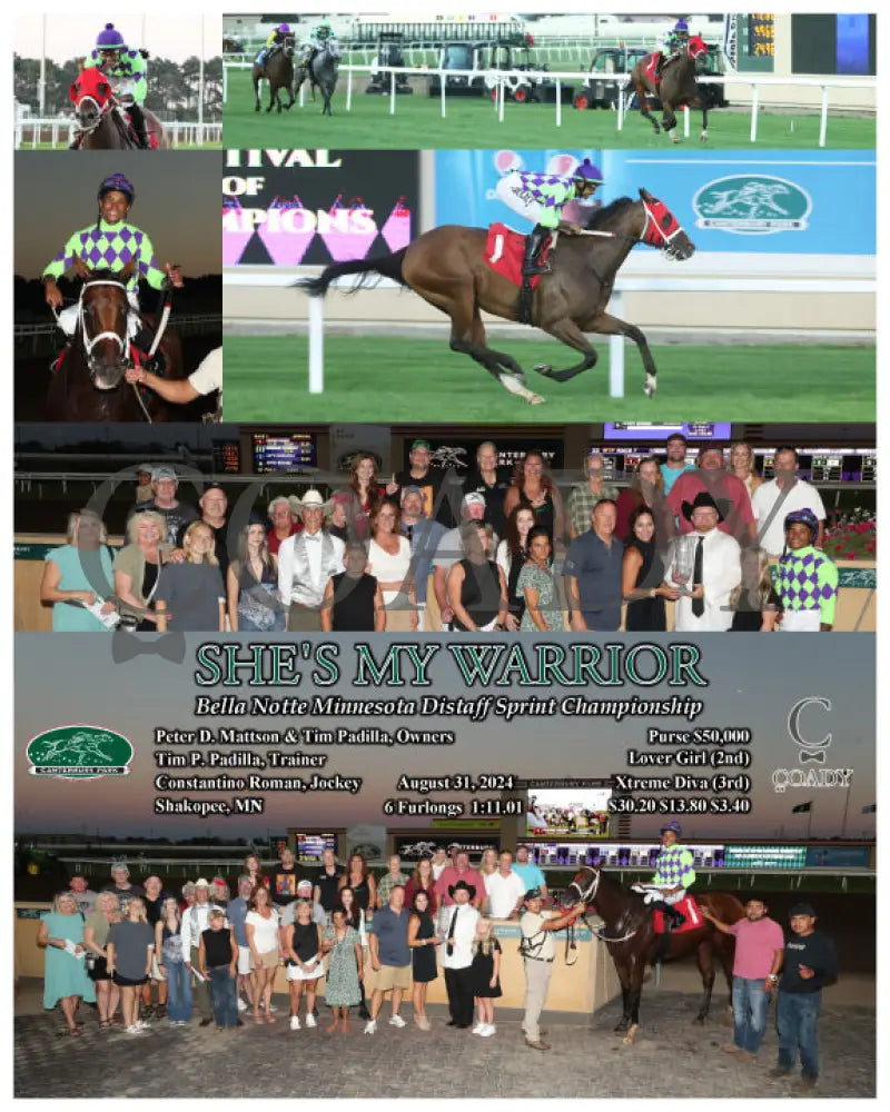 SHE'S MY WARRIOR - Bella Notte Minnesota Distaff Sprint Championship - 08-31-24 - R07 - CBYBY (Copy) - Coady Media - Kurtis Coady Photography