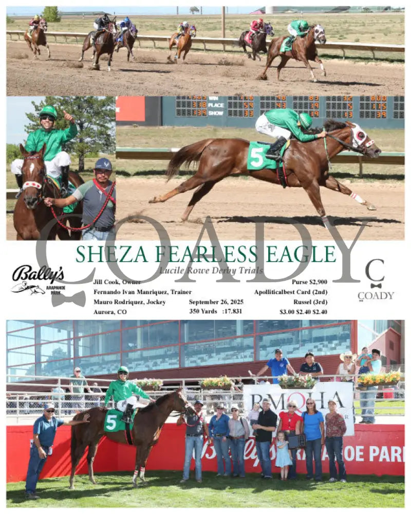 SHEZA FEARLESS EAGLE - Lucile Rowe Derby Trials - 09-26-25 - R05 - ARP Arapahoe Park