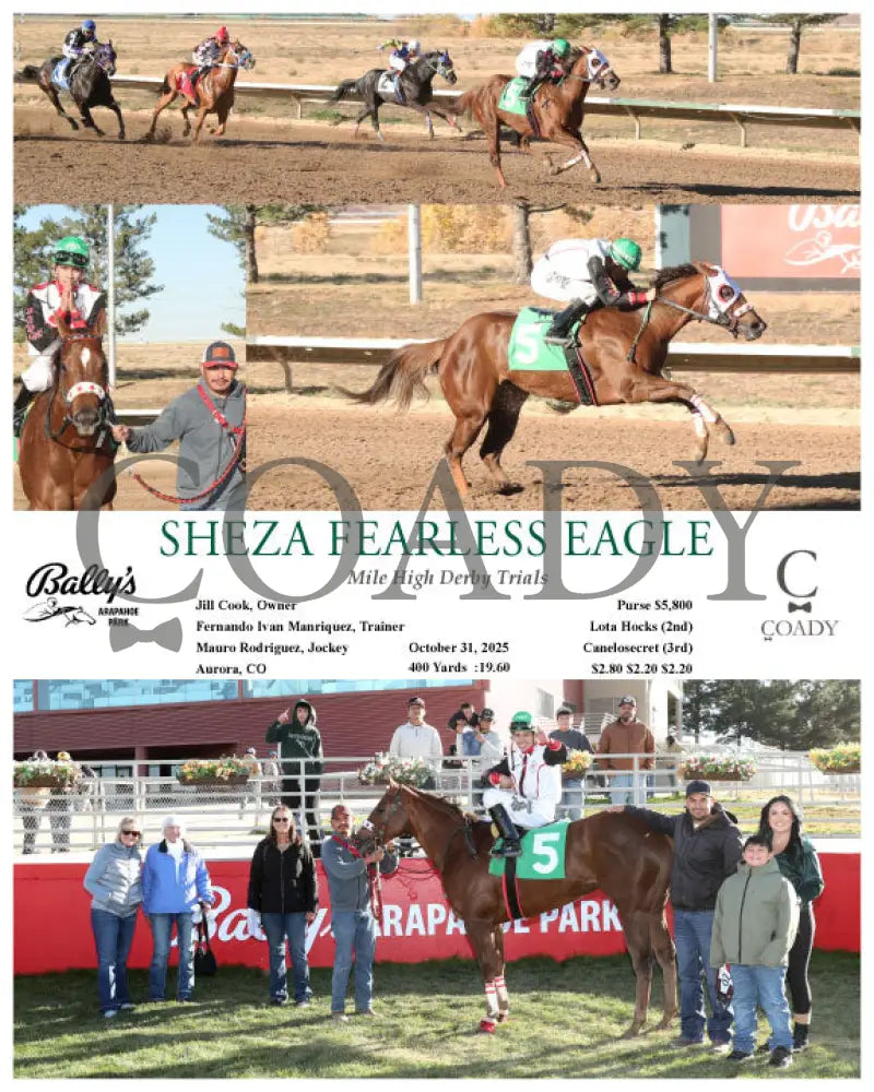 SHEZA FEARLESS EAGLE - Mile High Derby Trials - 10-31-25 - R06 - ARP Arapahoe Park