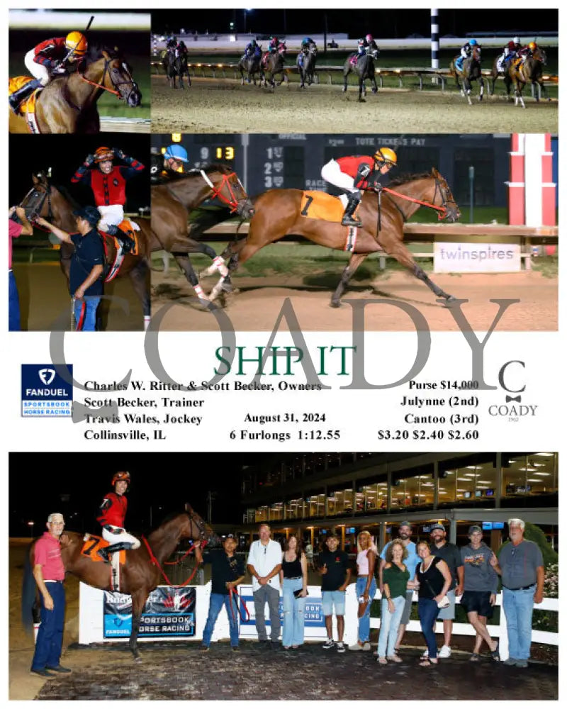 Ship It - 08-31-24 R08 Fan Fanduel Sportsbook Horse Racing