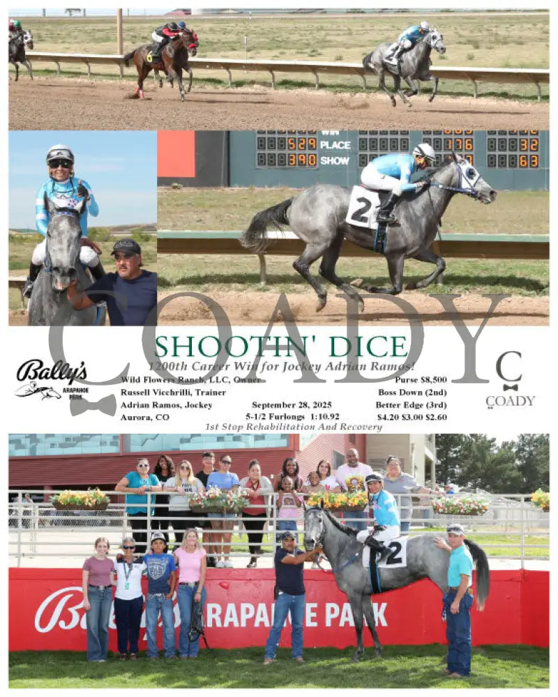 SHOOTIN’ DICE - 1200th Career Win for Jockey Adrian Ramos! - 09-28-25 - R05 - ARP Arapahoe Park
