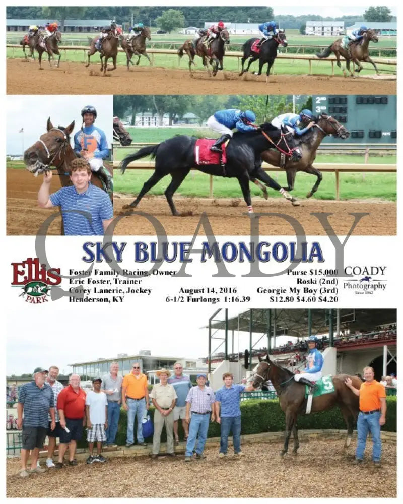 Sky Blue Mongolia - 081416 Race 03 Elp Ellis Park