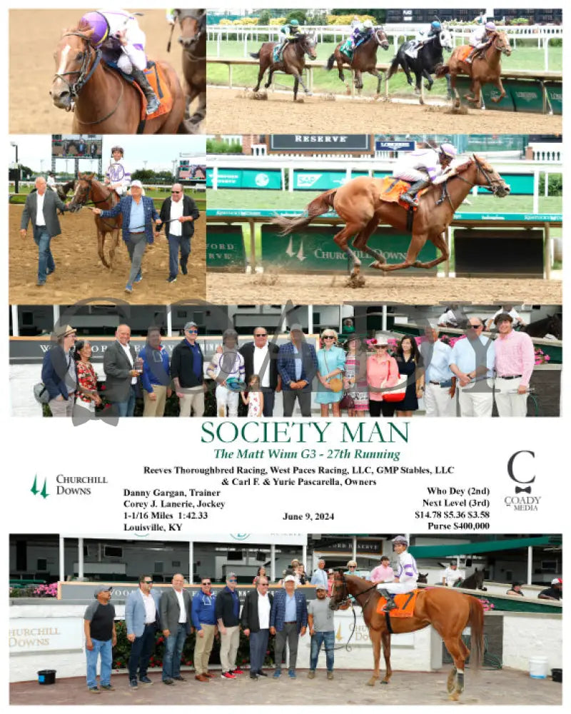 Society Man - The Matt Winn G3 27Th Running 06-09-24 R08 Cd Churchill Downs