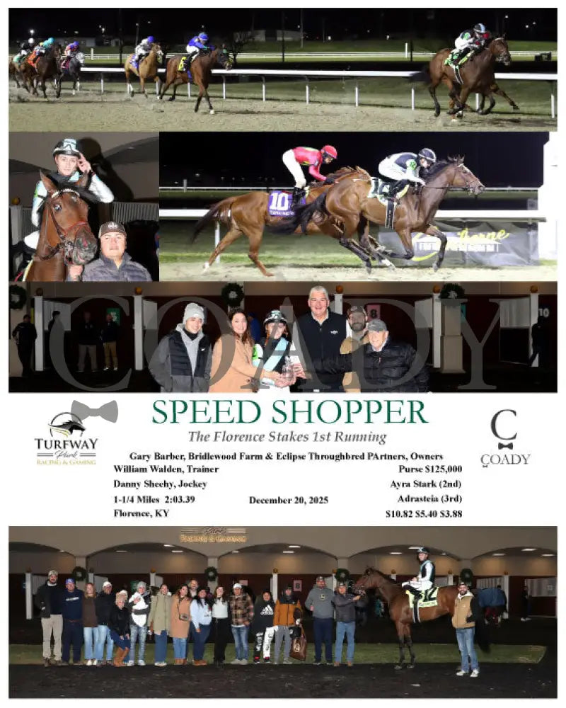 SPEED SHOPPER - The Florence Stakes 1st Running  - 12-20-25 - R08 - TP - Coady Media - Kurtis Coady Photography