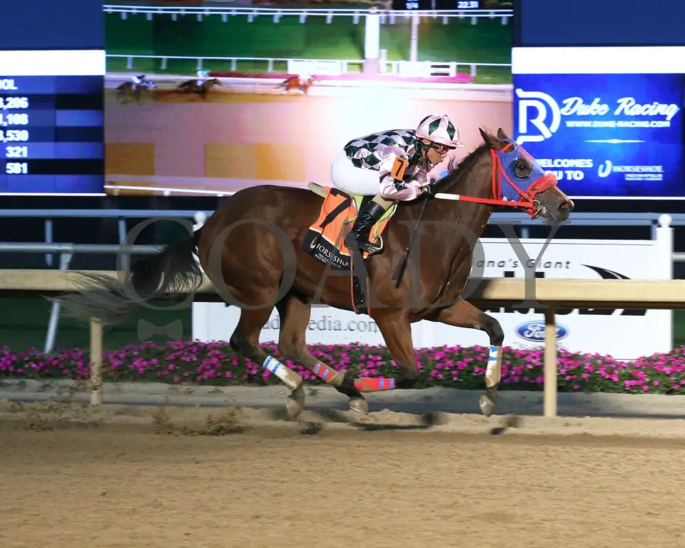 SPIRITED JUSTICE - Back Home Again - 25th Running - 10-01-25 - R11 - Horseshoe Indiana - Finish 01 - Sammantha Pagels