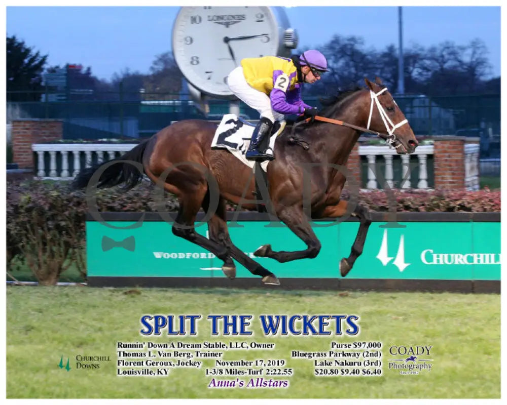 Split The Wickets - 11-17-19 R09 Cd Action Churchill Downs