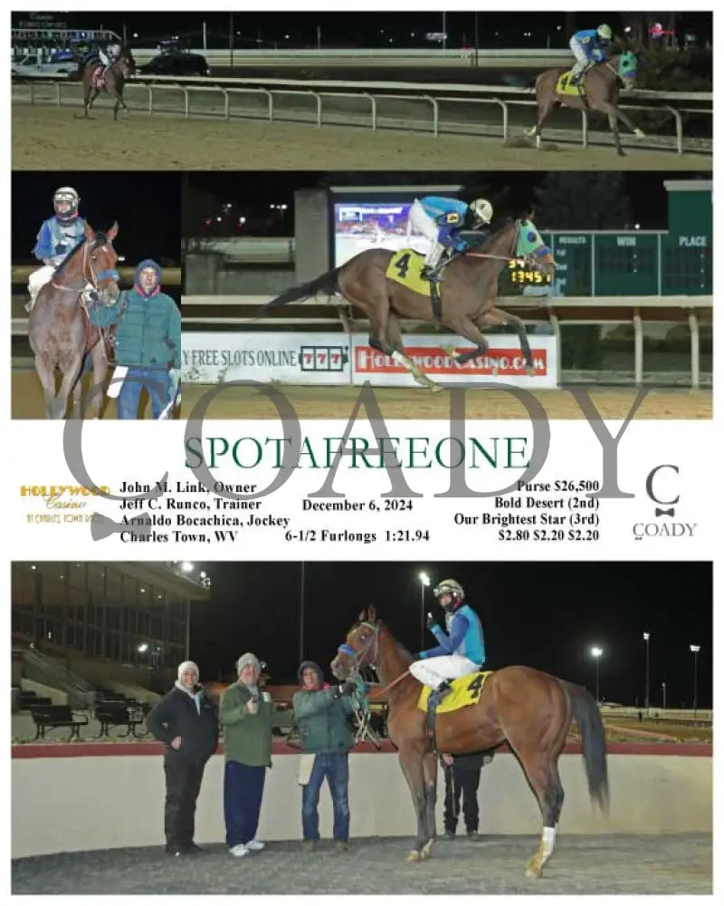 Spotafreeone - 12-06-24 R01 Ct Hollywood Casino At Charles Town Races