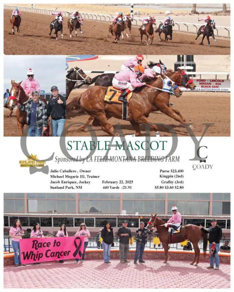 STABLE MASCOT - Sponsored by LA FELIZ MONTANA BREEDING FARM - 02-22-25 - R03 - SUN Turfway Park