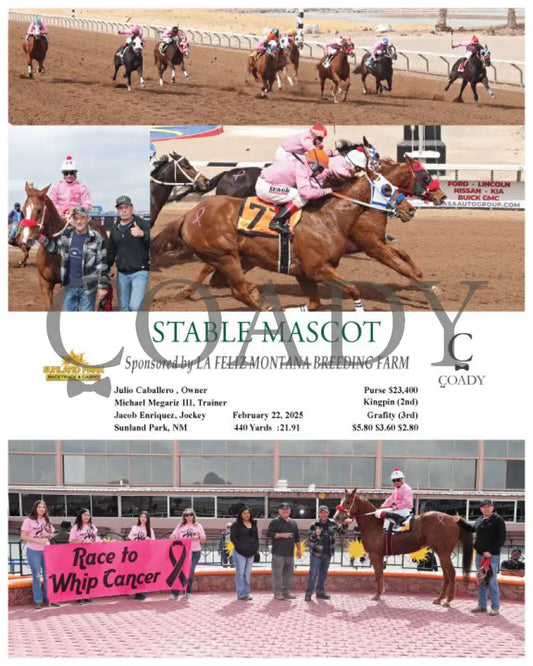 STABLE MASCOT - Sponsored by LA FELIZ MONTANA BREEDING FARM - 02-22-25 - R03 - SUN Turfway Park