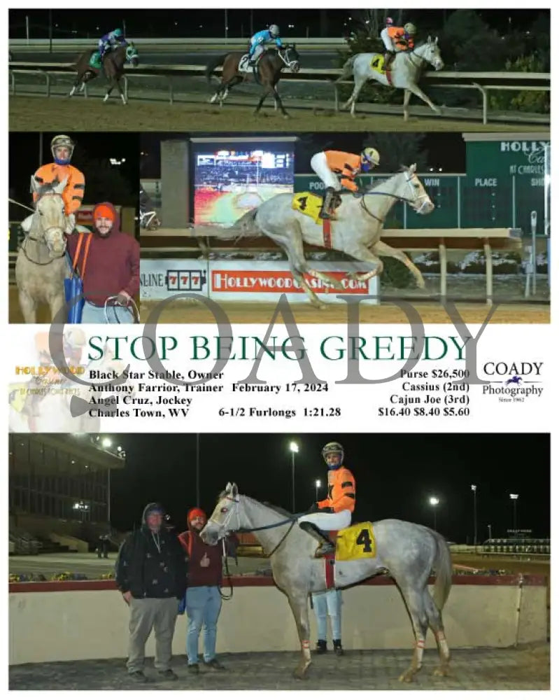 Stop Being Greedy - 02-17-24 R06 Ct Hollywood Casino At Charles Town Races