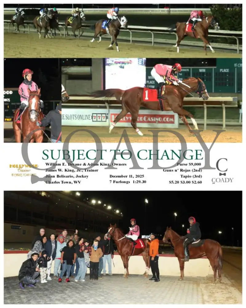 SUBJECT TO CHANGE - 12-11-25 - R01 - CT Hollywood Casino at Charles Town Races