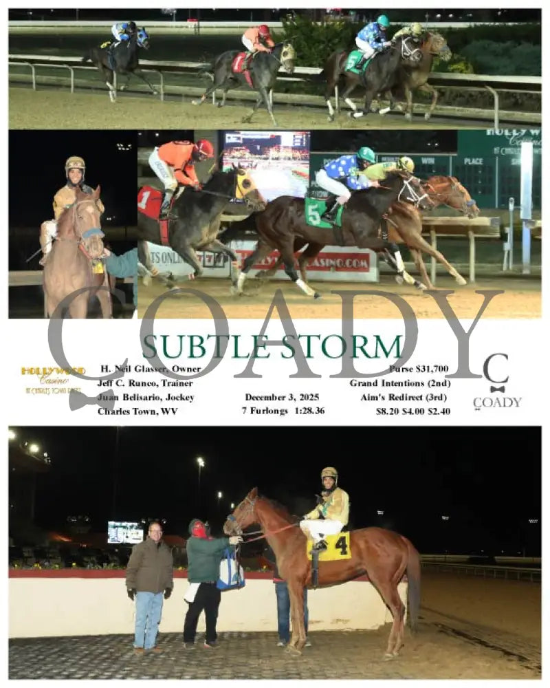 SUBTLE STORM - 12-03-25 - R04 - CT Hollywood Casino at Charles Town Races