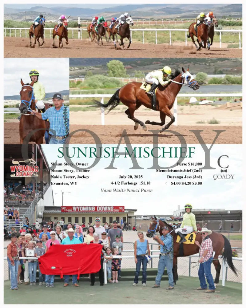 SUNRISE MISCHIEF - 07-20-25 - R06 - WYO Wyoming Downs