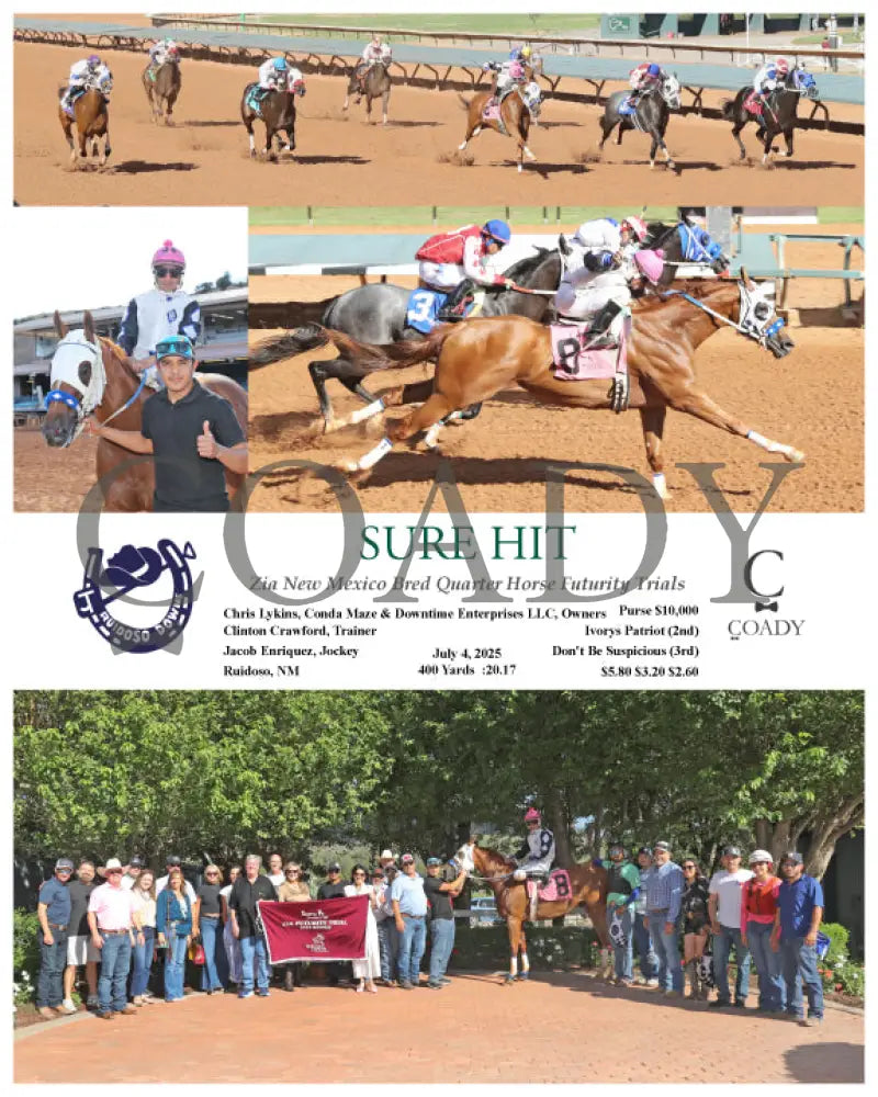 SURE HIT - Zia New Mexico Bred Quarter Horse Futurity Trials - 07-04-25 - R11 - RUI Ruidoso Downs