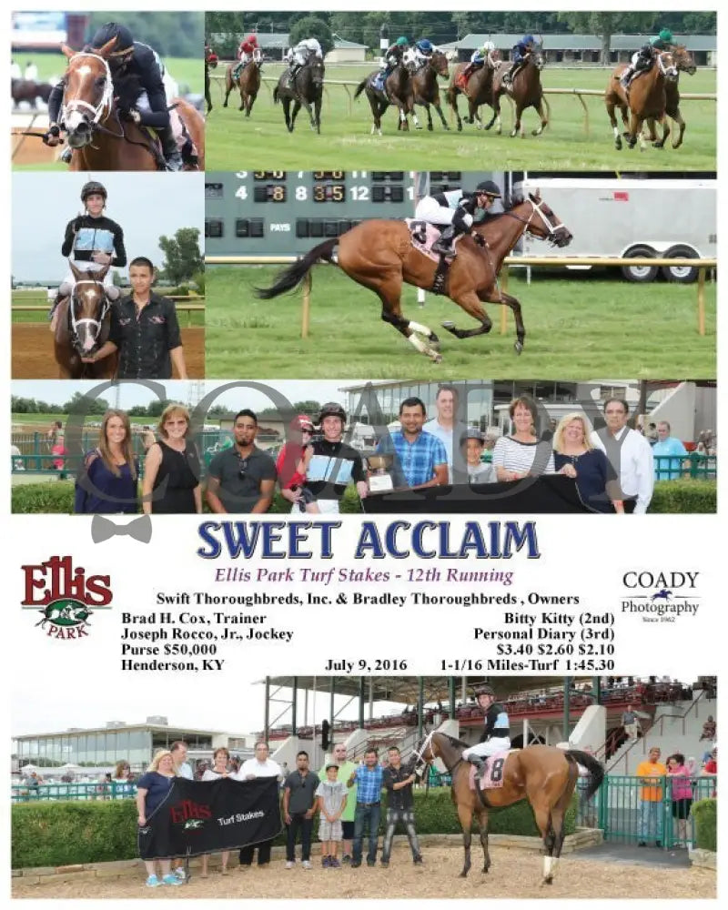 Sweet Acclaim - 070916 Race 08 Elp Ellis Park