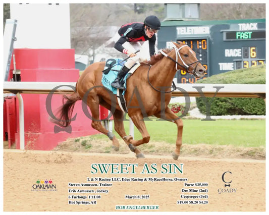SWEET AS SIN - 03-08-25 - R06 - OP - Finish 02 Oaklawn Park