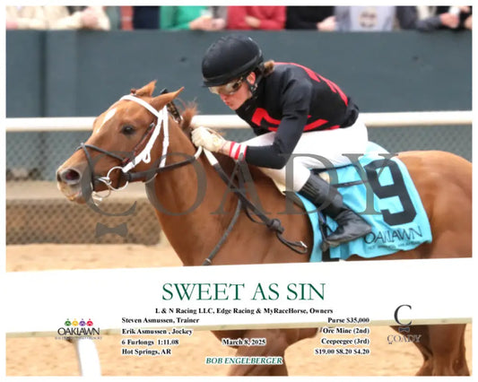 SWEET AS SIN - 03-08-25 - R06 - OP - Inside Finish 01 Oaklawn Park