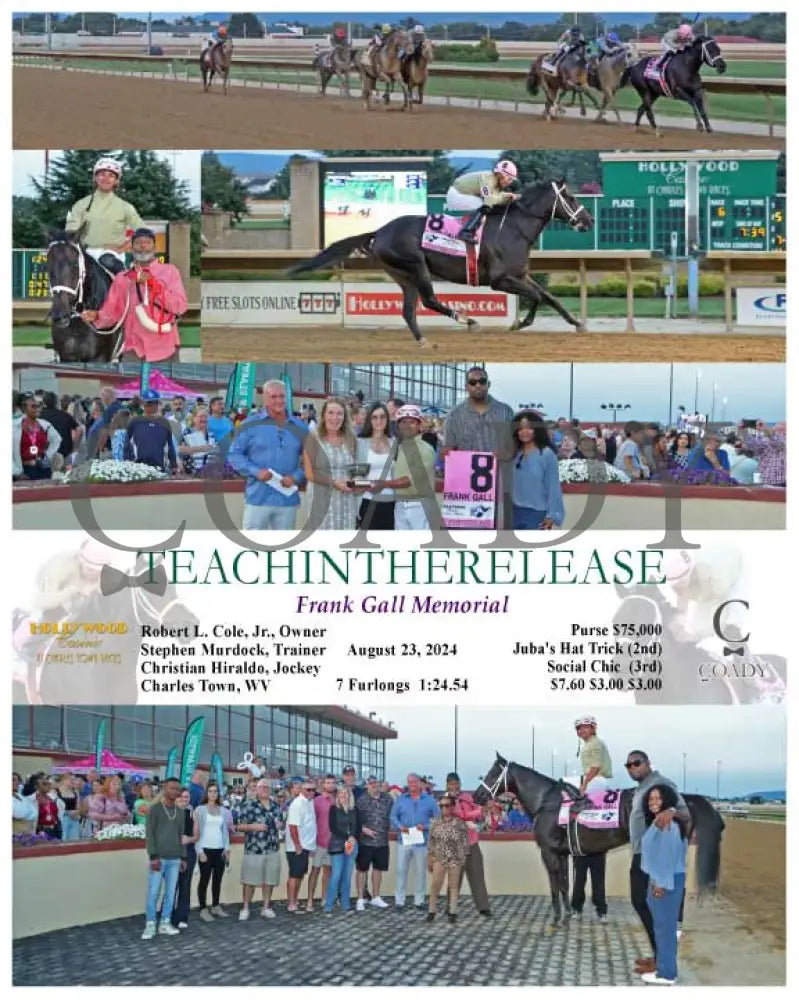 Teachintherelease - Frank Gall Memorial 08-23-24 R06 Ct Hollywood Casino At Charles Town Races