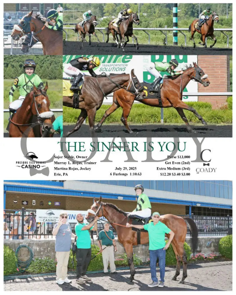 THE SINNER IS YOU - 07-29-25 - R03 - PID Presque Isle Downs