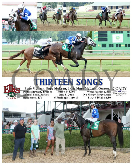 Thirteen Songs - 070818 Race 07 Elp Ellis Park