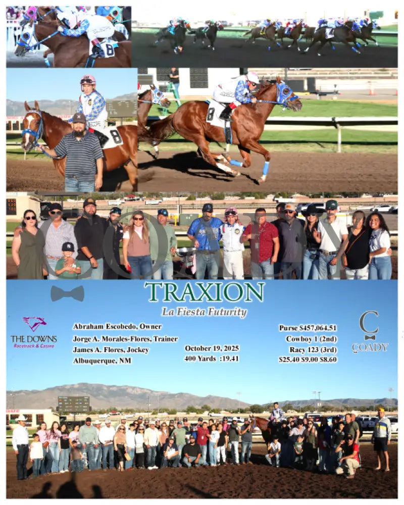 TRAXION - 101925 - Race 09 - ALB La Fiesta Futurity Abraham Escobedo Owner Jorge A. Morales-Flores Trainer James A.