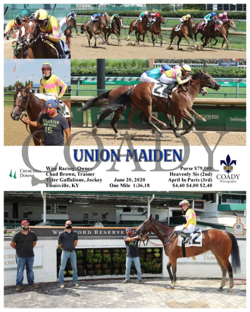 Union Maiden - 06-20-20 R08 Cd Churchill Downs