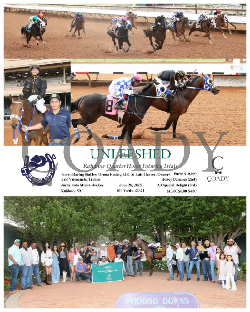 UNLEESHED - Rainbow Quarter Horse Futurity Trials - 06-28-25 - R13 - RUI Ruidoso Downs