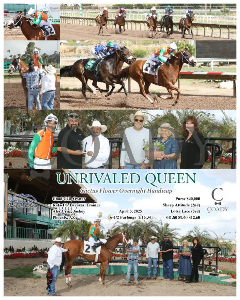 UNRIVALED QUEEN - Cactus Flower Overnight Handicap - 04-03-25 - R07 - TUP Turf Paradise
