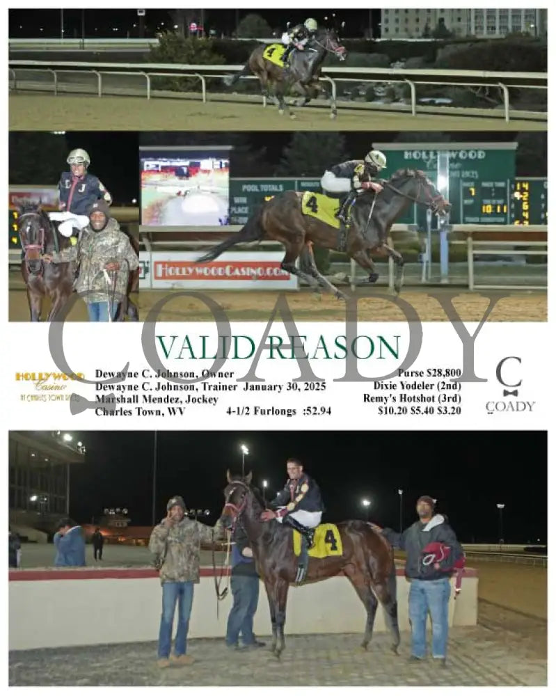 Valid Reason - 01-30-25 R07 Ct Hollywood Casino At Charles Town Races