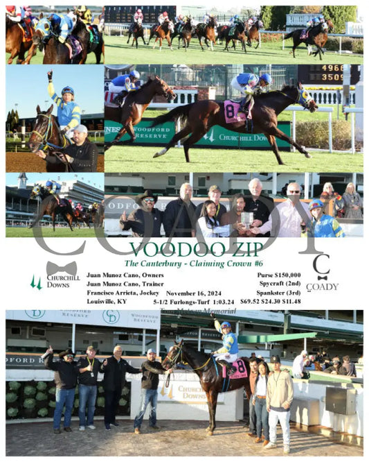 Voodoo Zip - The Canterbury Claiming Crown #6 11-16-24 R08 Cd Churchill Downs