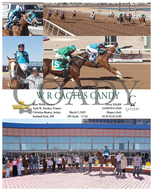 W R CACTUS CANDY - 3rd Win of the day for Jockey Christian Ramos - 03-02-25 - R05 - SUN Sunland Park