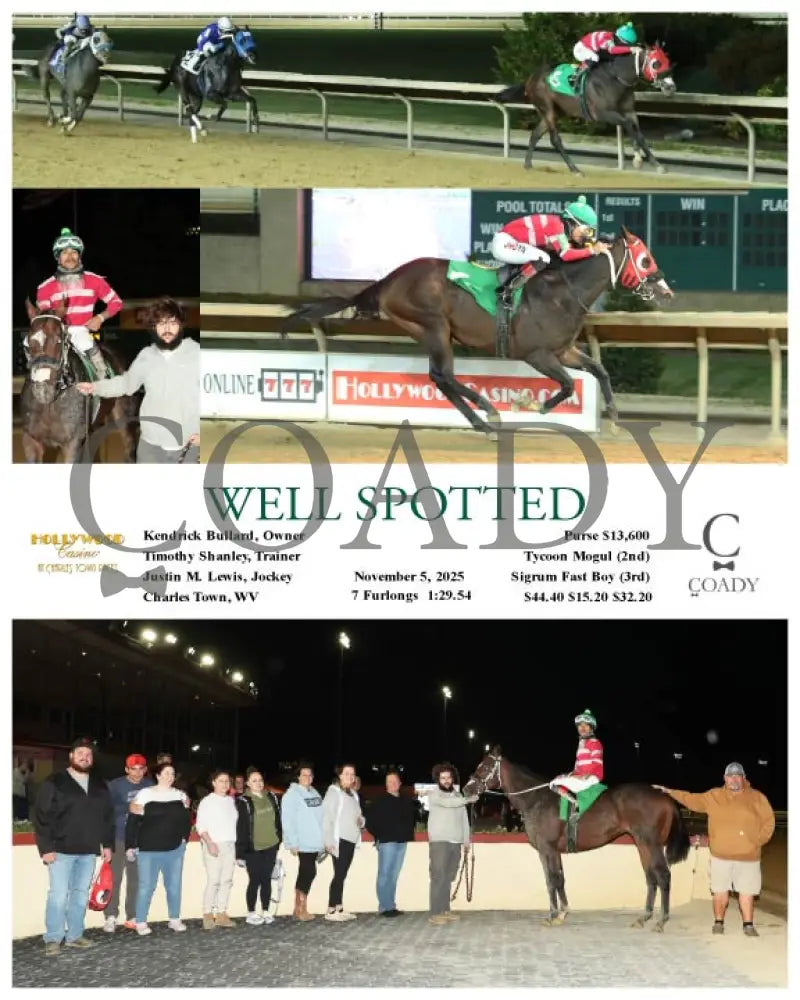 WELL SPOTTED - 11-05-25 - R02 - CT Hollywood Casino at Charles Town Races