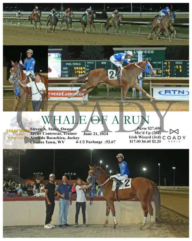 Whale Of A Run - 06-21-24 R07 Ct Hollywood Casino At Charles Town Races
