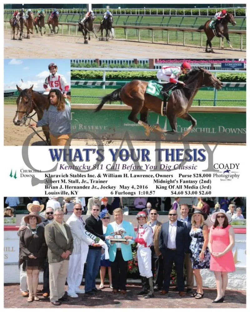 What’s Your Thesis - 050416 Race 06 Cd Group Churchill Downs