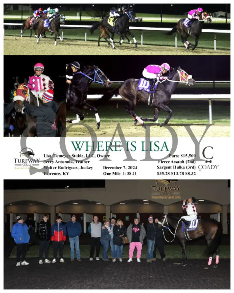 Where Is Lisa - 12-07-24 R02 Tp Turfway Park
