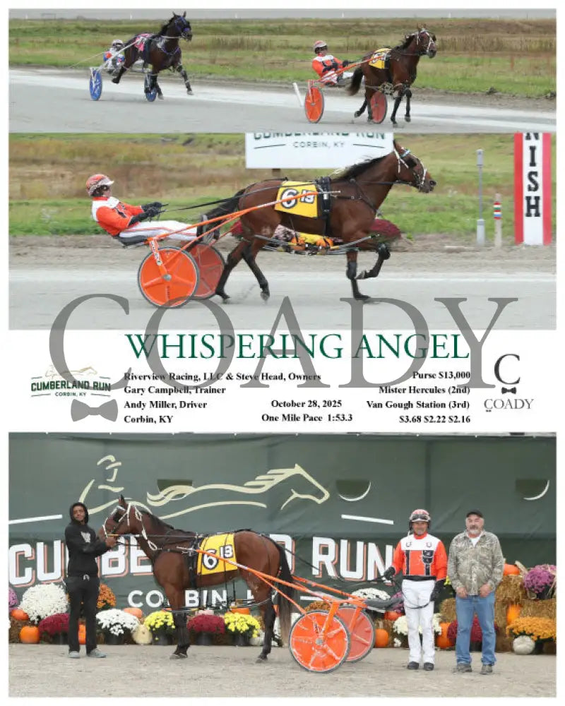 WHISPERING ANGEL - 102825 - Race 13 - CMR Presque Isle Downs