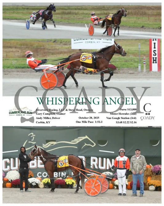 WHISPERING ANGEL - 102825 - Race 13 - CMR Presque Isle Downs