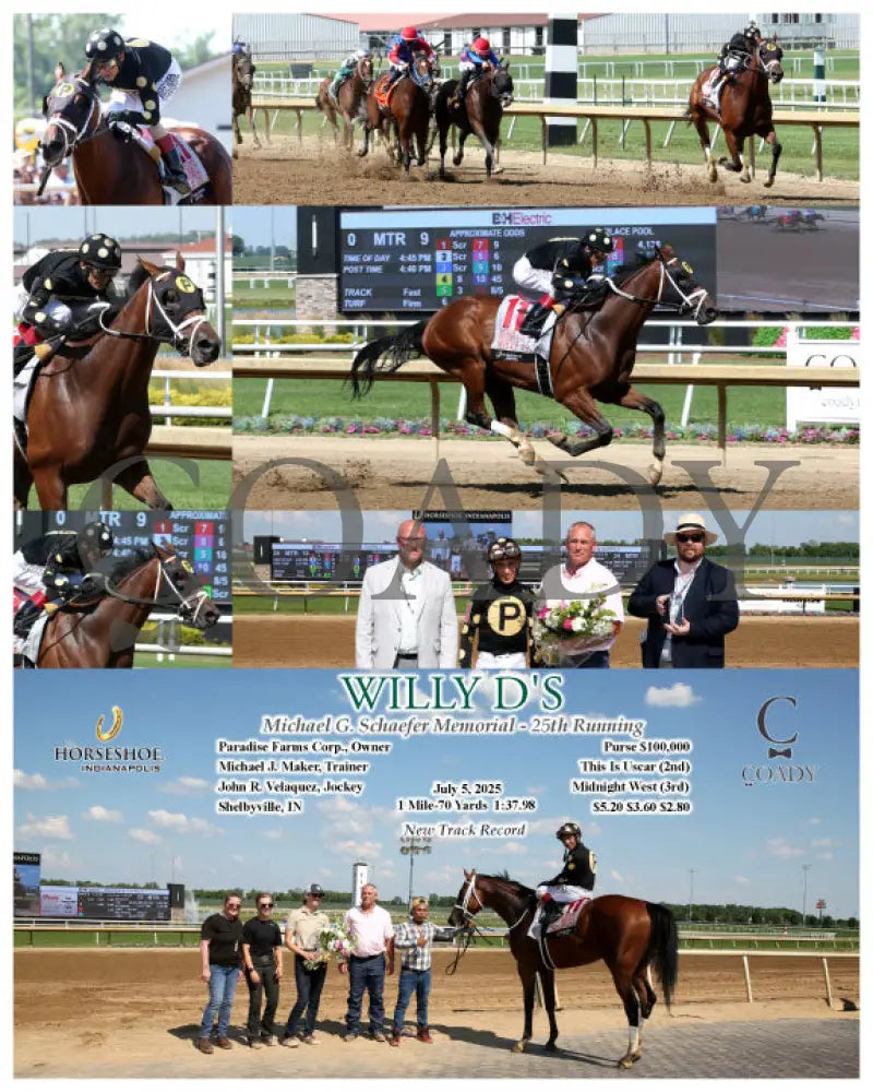 WILLY D’S - Michael G. Schaefer Memorial - 25th Running - 07-05-25 - R09 - IND Indiana Grand