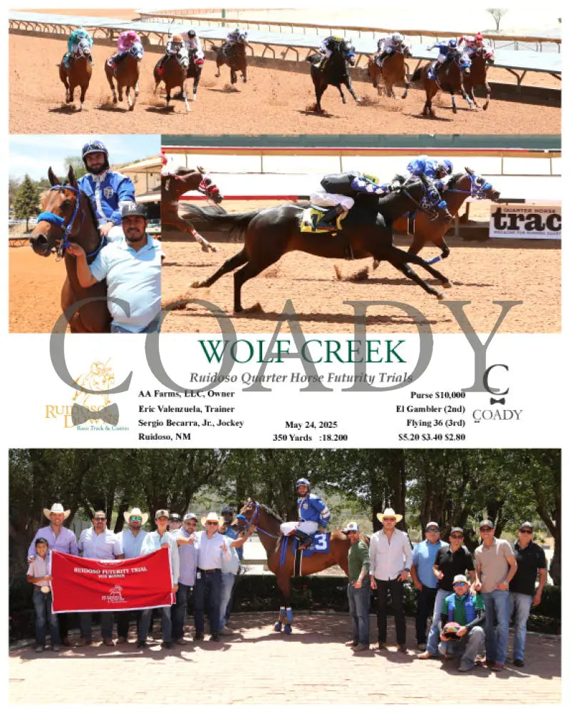 WOLF CREEK - Ruidoso Quarter Horse Futurity Trials - 05-24-25 - R01 - RUI Ruidoso Downs
