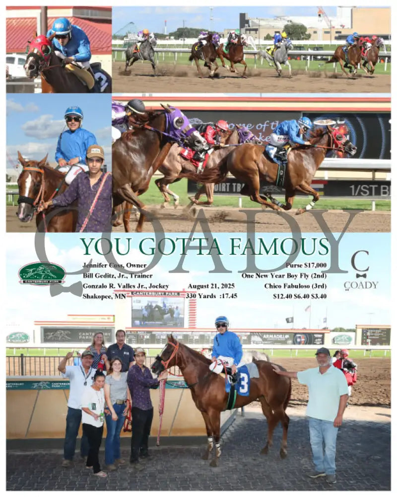 YOU GOTTA FAMOUS 08 21 25 R01 CBY Canterbury Park