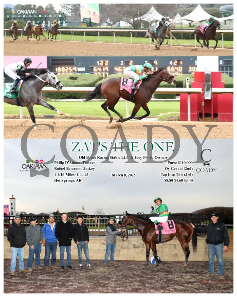 ZAT’S THE ONE - 030825 - Race 08 - OP Oaklawn Park