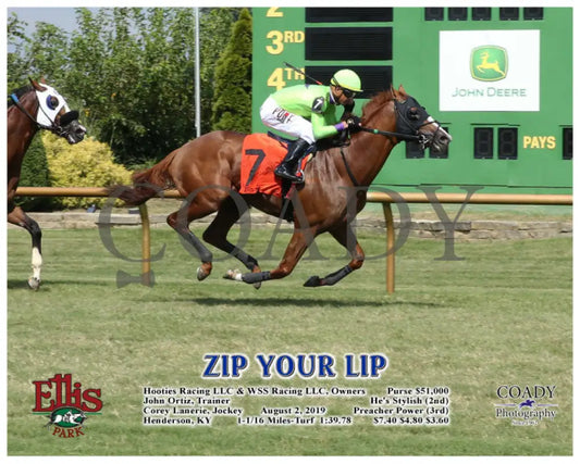 Zip Your Lip - 08-02-19 R07 Elp Action Ellis Park